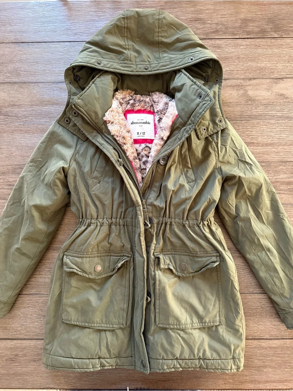 Abercrombie & Fitch - Olive Green Hooded Parka Jacket